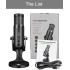 Jmary MC-PW9 Wired USB RGB Microphone for Recording - Black